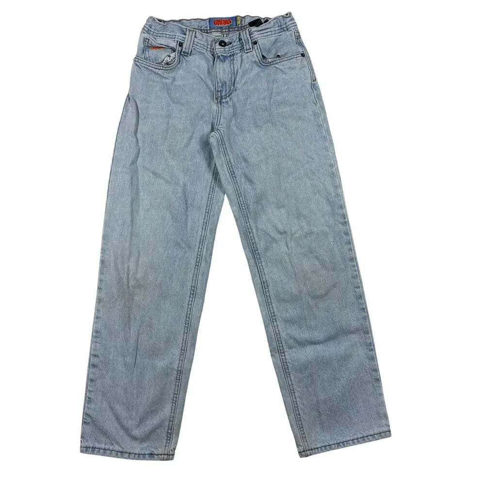 Empyre Straight Jeans Womens 26 Light Wash Baggy Low Rise Denim Skate Hip Hop